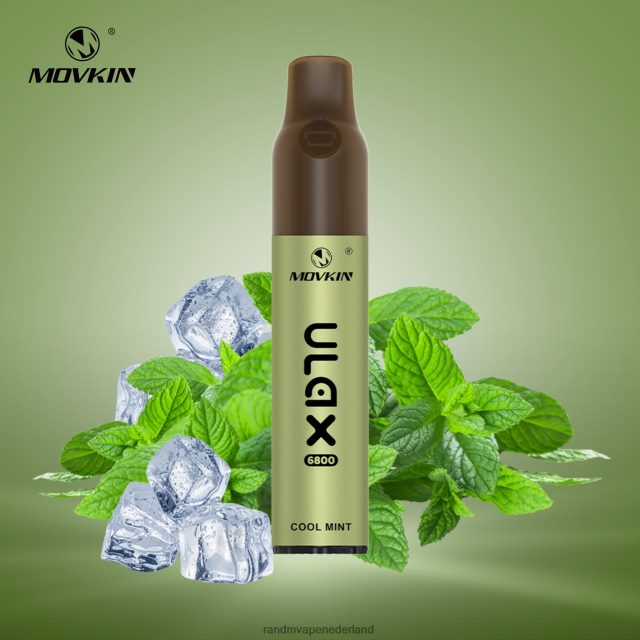 RandM Vape Amsterdam - RandM Movkin Ulax 6800 (keramische spoel) oplaadbaar wegwerpvape-pod-apparaat V8J40869 koele munt ulax