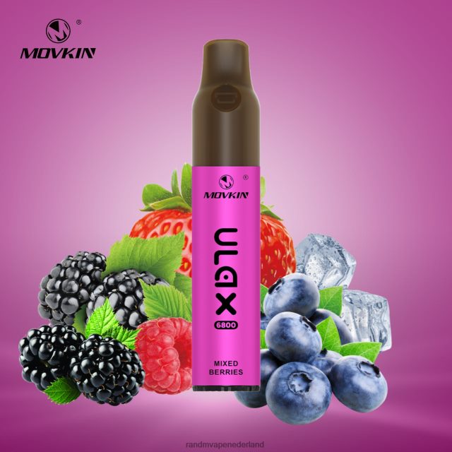 RandM Vape Nederland Kopen - RandM Movkin Ulax 6800 (keramische spoel) oplaadbaar wegwerpvape-pod-apparaat V8J40864 gemixte bessen