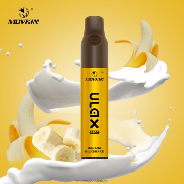 Tornado Vape Kopen Nederland - RandM Movkin Ulax 6800 (keramische spoel) oplaadbaar wegwerpvape-pod-apparaat V8J40865 bananen milkshake