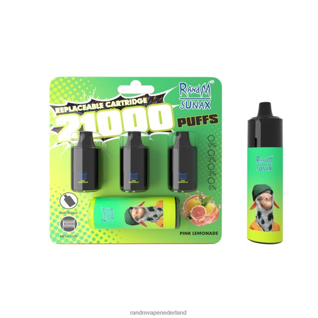 RandM Vape Amsterdam - RandM Sunax 21000 vervangbaar vape-apparaat voor luchtstroomregeling 1 st V8J408269 roze limonade