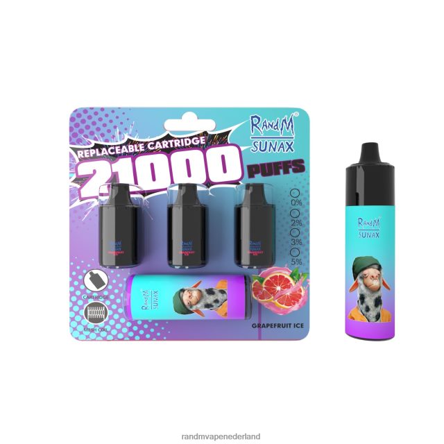 Tornado Vape Kopen Nederland - RandM Sunax 21000 vervangbaar vape-apparaat voor luchtstroomregeling 1 st V8J408275 grapefruit-ijs
