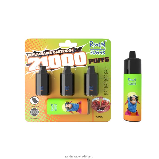 Tornado Vape Smaken - RandM Sunax 21000 vervangbaar vape-apparaat voor luchtstroomregeling 1 st V8J408276 cola
