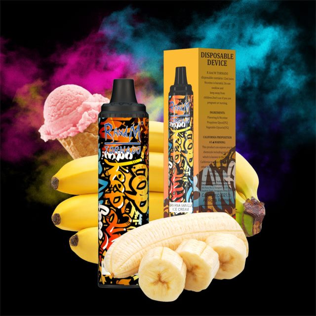 RandM Tornado Vape Nederland - RandM Tornado 6000 luchtstroomregeling vape pod-apparaat 1 st V8J408297 bananen-vanille-ijs
