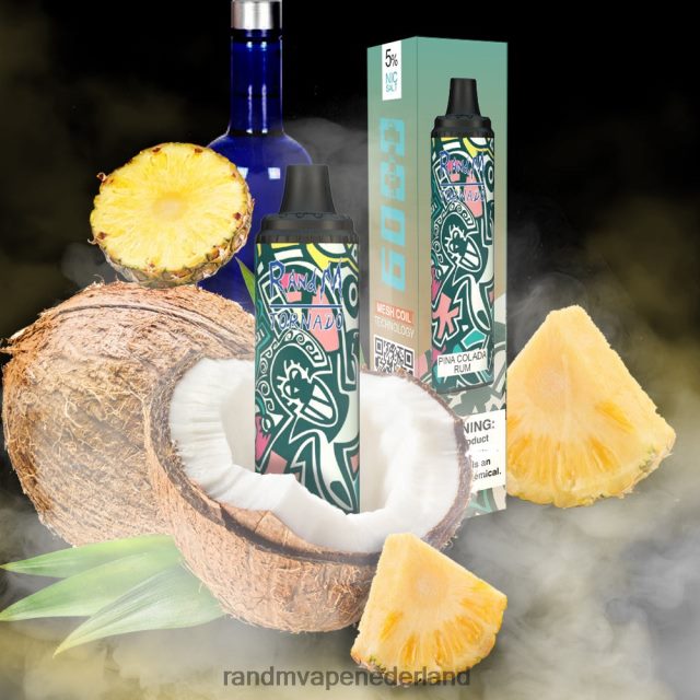 RandM Vape Prijs - RandM Tornado 6000 luchtstroomregeling vape pod-apparaat 1 st V8J408280 Pina Colada-rum