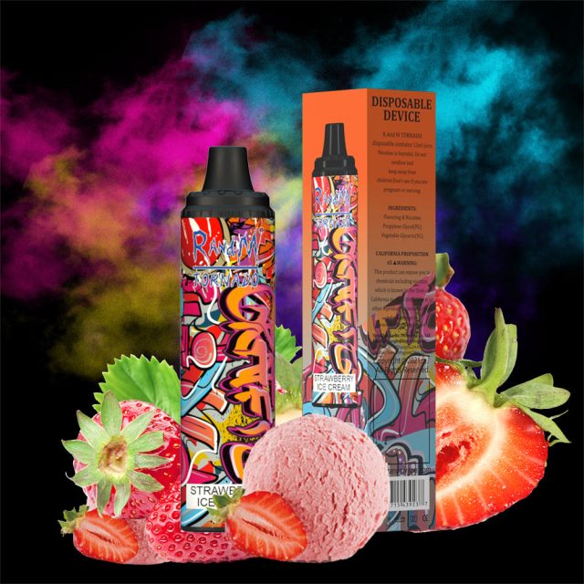 RandM Vapes Kopen - RandM Tornado 6000 luchtstroomregeling vape pod-apparaat 1 st V8J408292 aardbei watermeloen