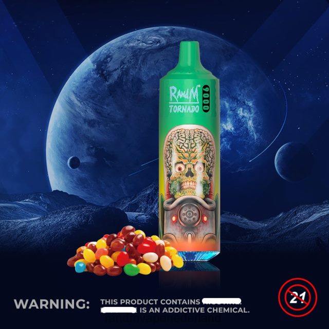 RandM Vape Nederland - RandM Tornado 9000 vape pod-apparaat 1pc versie 1 V8J408131 regenboog snoep