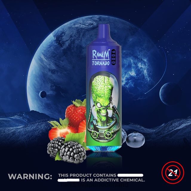RandM Vape Nederland - RandM Tornado 9000 vape pod-apparaat 1pc versie 2 V8J408141 gemixte bessen