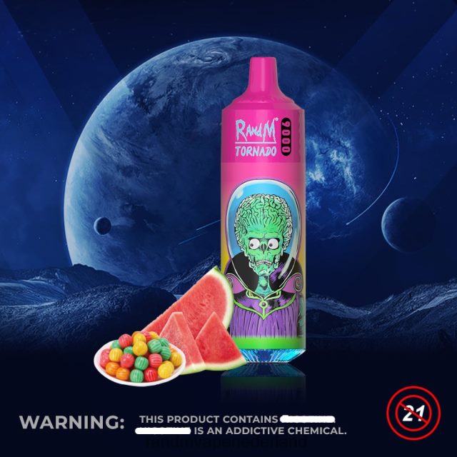 RandM Vape Prijs - RandM Tornado 9000 vape pod-apparaat 1pc versie 1 V8J408130 watermeloen kauwgom