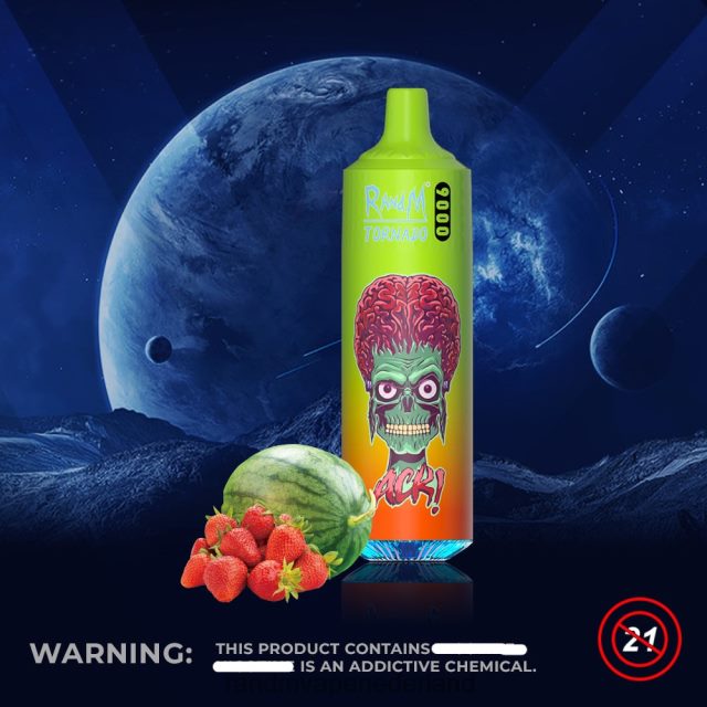 Tornado Vape Amsterdam - RandM Tornado 9000 vape pod-apparaat 1pc versie 1 V8J408128 aardbei watermeloen