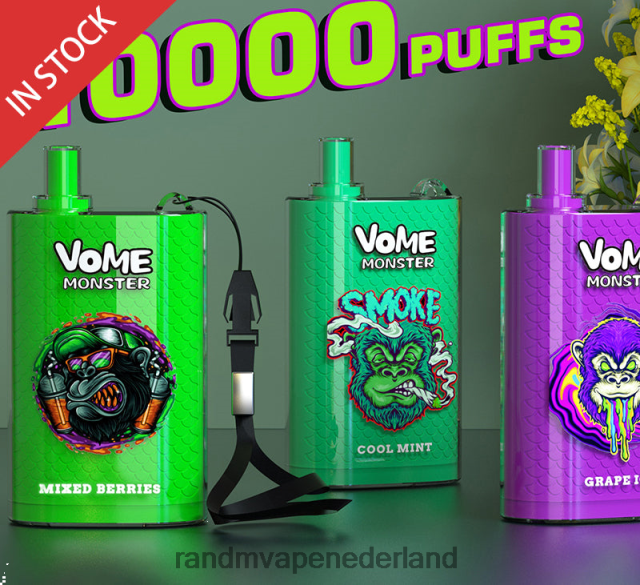 RandM Tornado Vape Nederland - RandM Vome Monster 10000 luchtstroomregeling vape pod-apparaat 1 st V8J408277 weelderig ijs