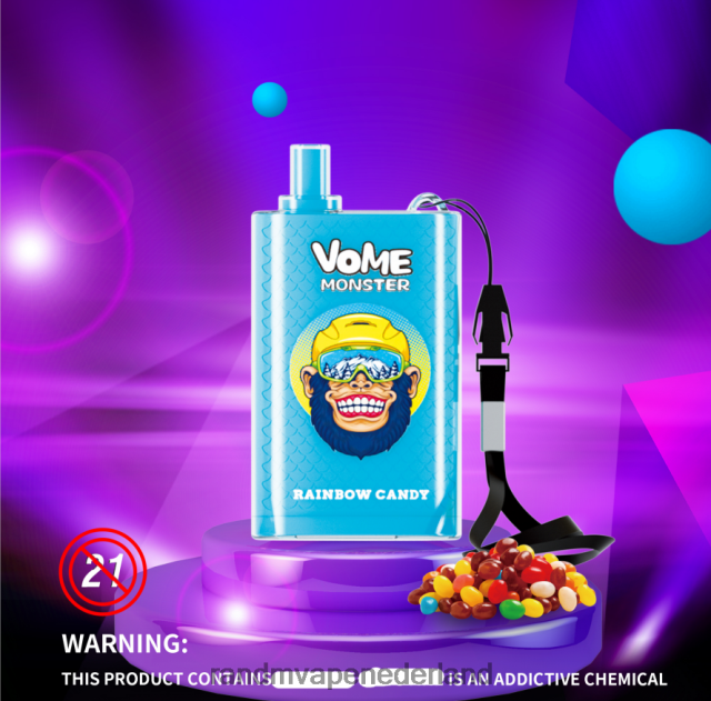 Tornado Vape Amsterdam - RandM Vome Monster 10000 luchtstroomregeling vape pod-apparaat 1 st V8J408278 gemixte bessen