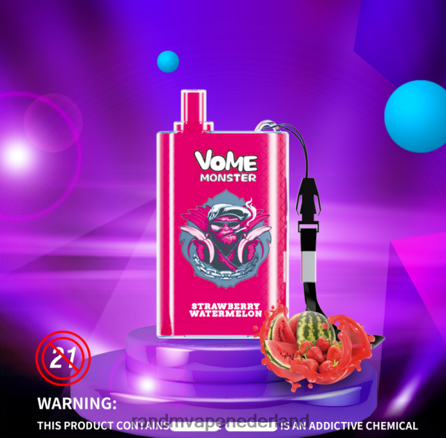 Tornado Vape Amsterdam - RandM Vome Monster 10000 luchtstroomregeling vape pod-apparaat 1 st V8J408278 gemixte bessen