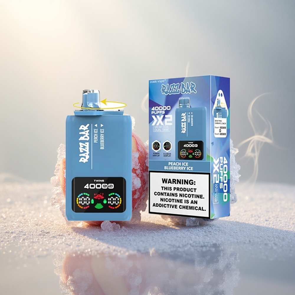 Razz Bar 40000 Puffs Wegwerp Vape Perzijs IJs_Blauwe Bes IJs met Power Screen Display en Type-C Poort