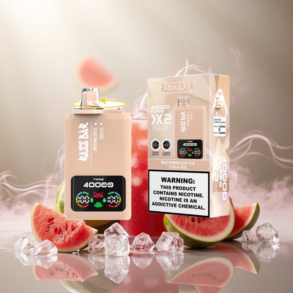 Razz Bar 40000 Puffs Wegwerp Vape Watermeloen Ijs_Cola Ijs met Power Screen Display en 650 Mah Battery Type-C Port