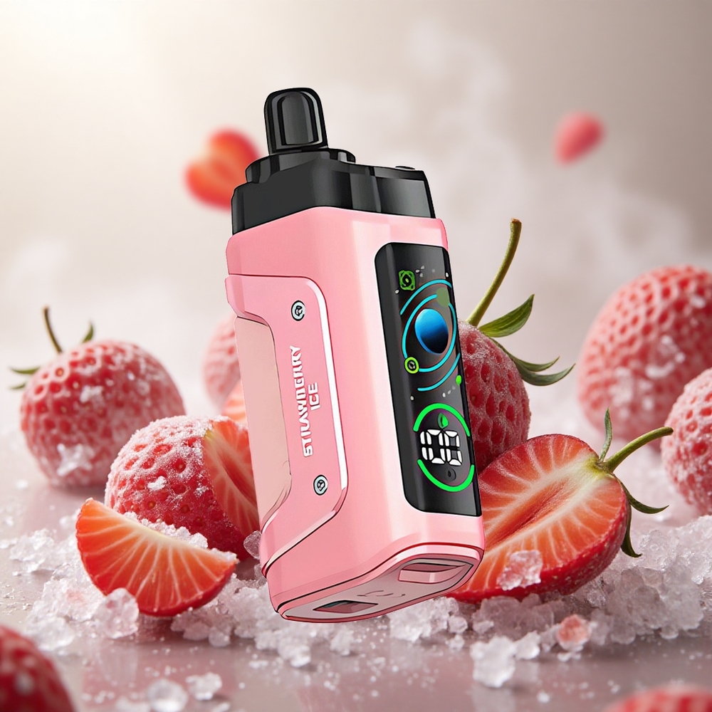 Razz Bar 45000 Puffs Wegwerp Vape Aardbei IJs & Framboos Met 1.0 Ohm Mesh Coil en Type-C Oplaadbaar