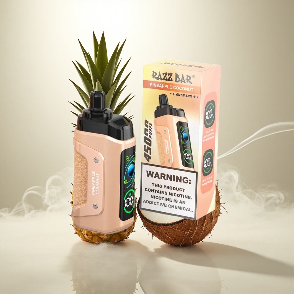 Razz Bar 45000 Puffs Wegwerp Vape Ananas Kokosnoot Met 1.0 Ohm Mesh Coil & Instelbare Luchtstroom