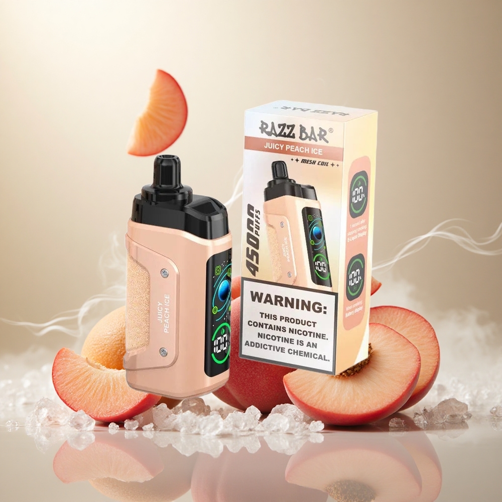 Razz Bar 45000 Puffs Wegwerp Vape Juicy Peach IJs Met Aanpasbare Luchtstroom en Type-C Oplaadbaar