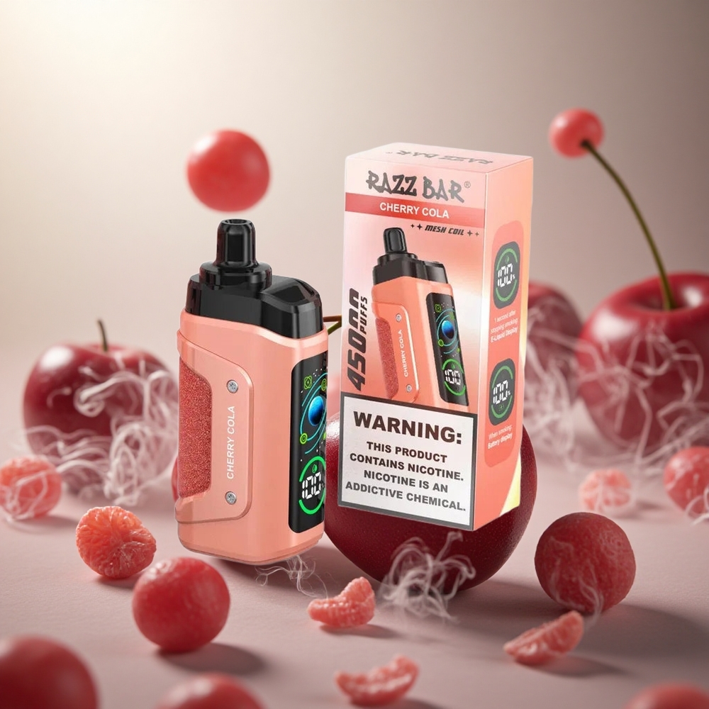 Razz Bar 45000 Puffs Wegwerp Vape Kers Cola Met Aanpasbare Luchtstroom & Type-C Oplaadbaar