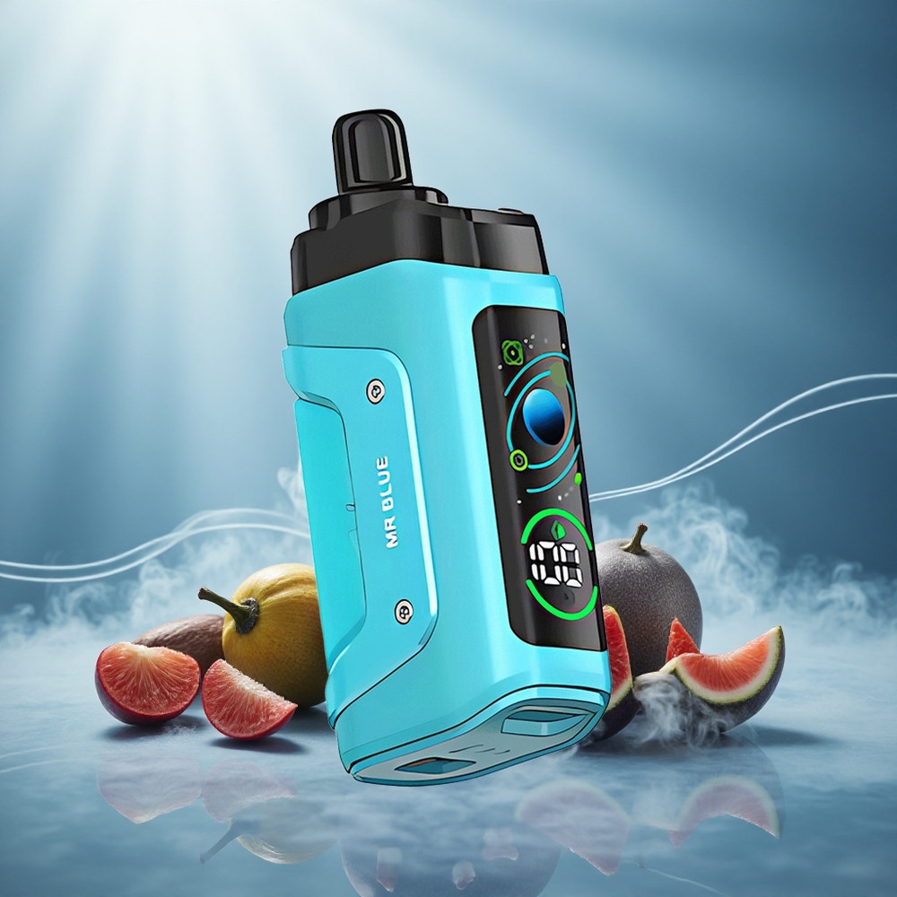 Razz Bar 45000 Puffs Wegwerp Vape Mr Blauw met 1.0 Ohm Mesh Coil en Ajusteerbare Luchtstroom