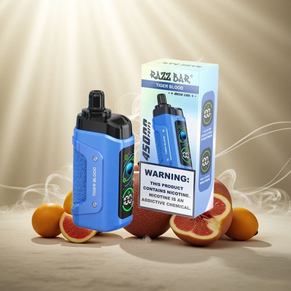 Razz Bar 45000 Puffs Wegwerp Vape Tijgerbloed met 1.0 Ohm Mesh Coil en 650 Mah Batterij