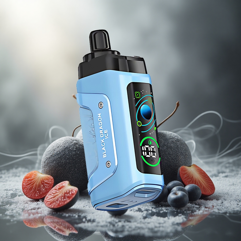 Razz Bar 45000 Puffs Wegwerp Vape Zwarte Draak IJs en Framboos met 1.0 Ohm Mesh Coil en Ajusteerbare Luchtstroom