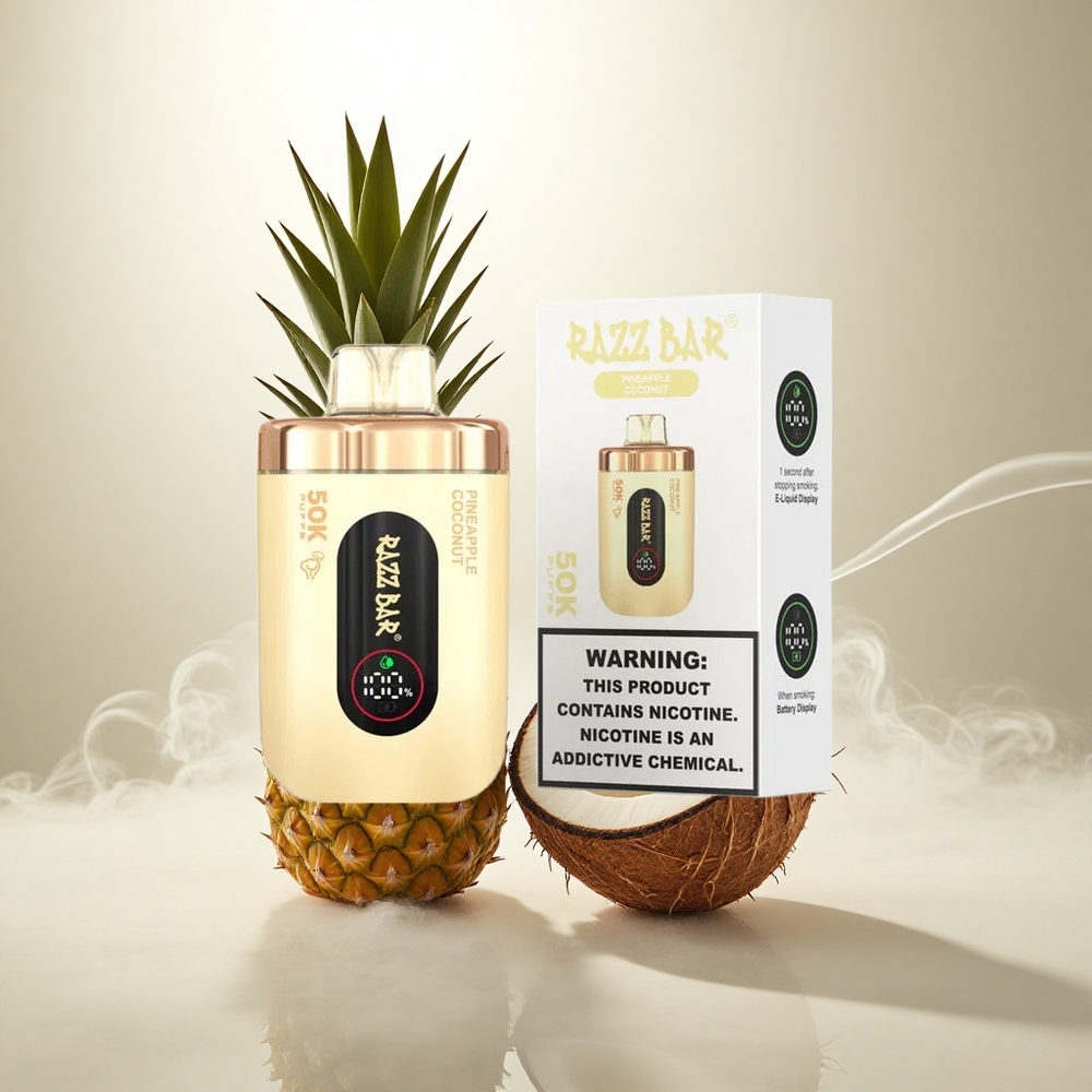 Razz Bar 50K Puffs Wegwerp Vape Ananas Kokos Tot 50000 Puffs • 2% Nicotinegehalte