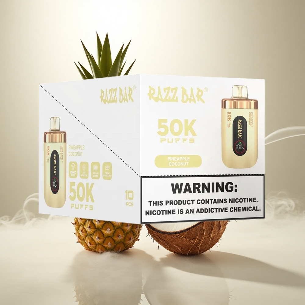 Razz Bar 50K Puffs Wegwerp Vape Ananas Kokos Tot 50000 Puffs • 2% Nicotinegehalte