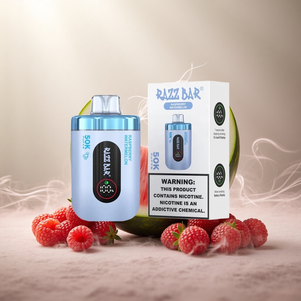 Razz Bar 50K Puffs Wegwerp Vape Framboos Watermeloen met 50000 Puffs & 650 Mah Batterij