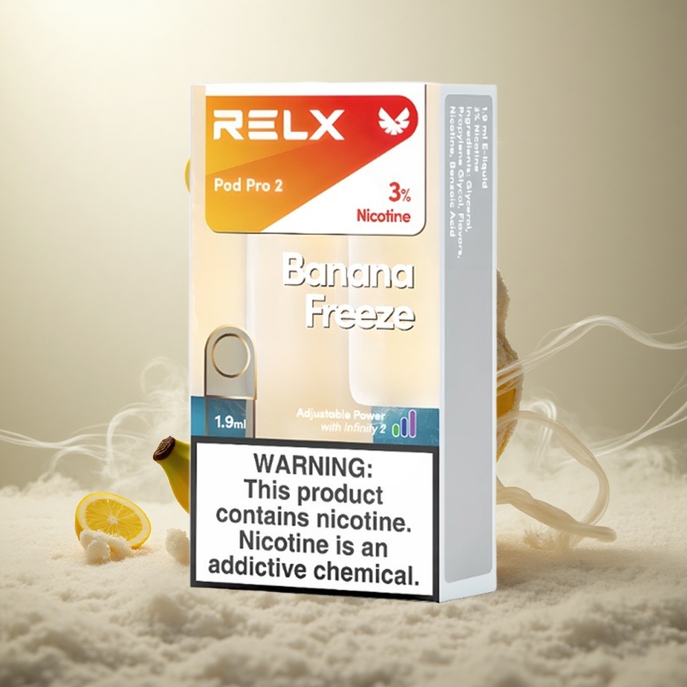 RELX Pod Pro 2 600 Puffs Banana Frost Nicotinegehalte: 3%