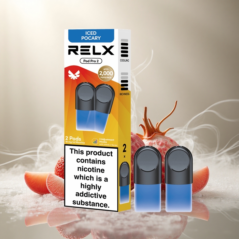 RELX Pod Pro 2 600 Puffs Drank-IJs Pocary Nicotinegehalte:1,8% Vloeistoftank:1,9ml