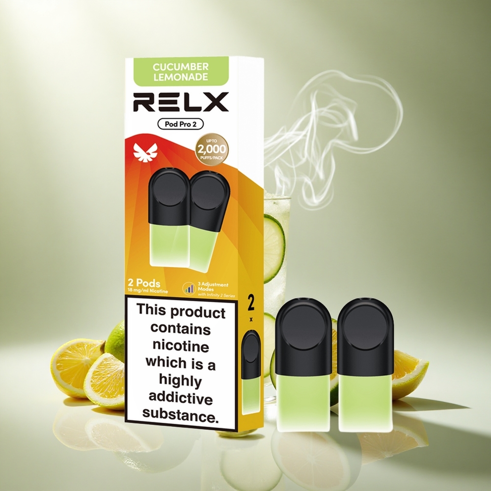 RELX Pod Pro 2 600 Puffs Drank-Komkommer Limonade 1,9ml 1,8% Nicotine
