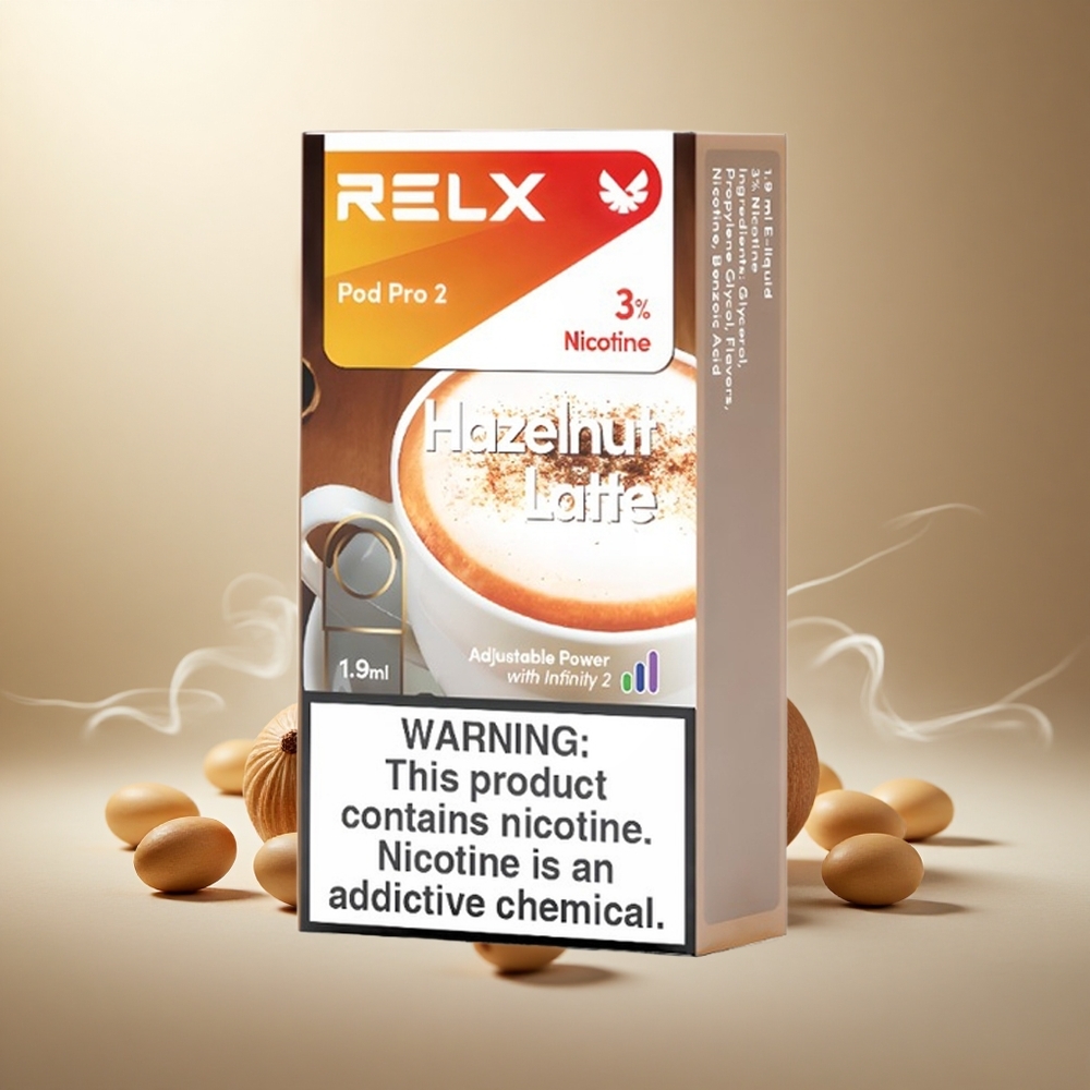 RELX Pod Pro 2 600 Puffs Hazelnoot Latte Nicotinegehalte:3%