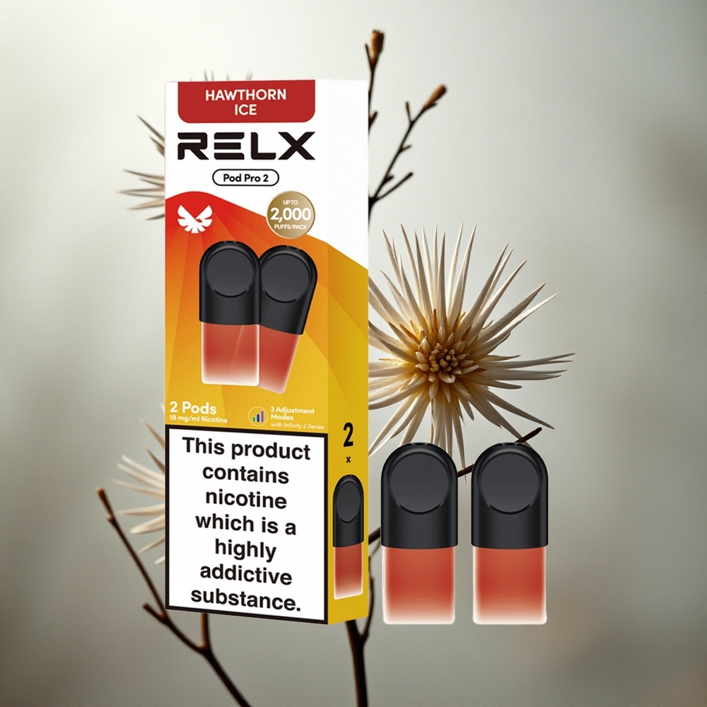 RELX Pod Pro 2 600 Puffs Meidoorn IJs Nicotinegehalte: 1,8% Vloeistofcapaciteit: 1,9ml