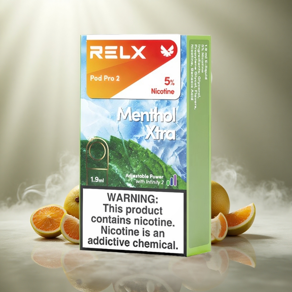 RELX Pod Pro 2 600 Puffs Menthol Xtra Nicotinegehalte: 5% Vloeistofcapaciteit: 1.9ml