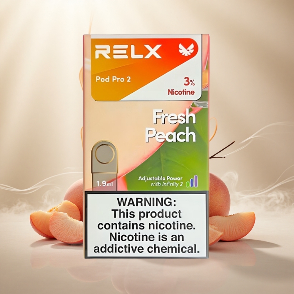 RELX Pod Pro 2 600 Puffs Verse Perzik Nicotinegehalte: 3%