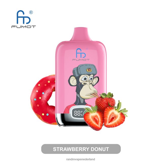RandM Vape Nederland Kopen - Fumot Original RandM Digital Box 12000 batterij en vloeistofdisplay vape-apparaat V8J40814 aardbei donut