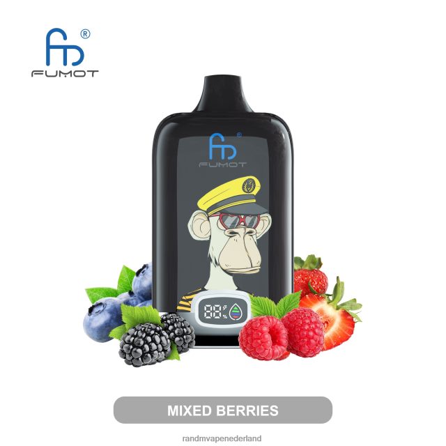 RandM Vape Netherlands - Fumot Original RandM Digital Box 12000 batterij en vloeistofdisplay vape-apparaat V8J40813 gemixte bessen