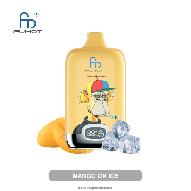 RandM Vapes Kopen - Fumot Original RandM Digital Box 12000 batterij en vloeistofdisplay vape-apparaat V8J40812 mango op ijs