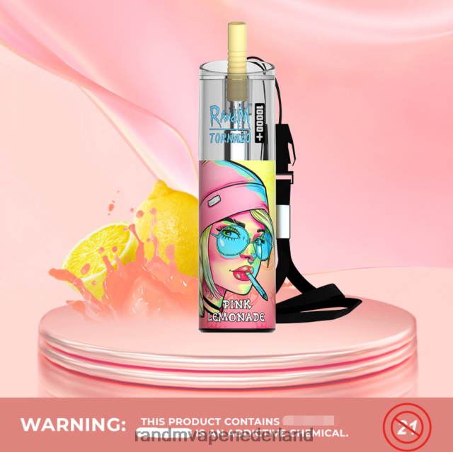 RandM Tornado Vape Nederland - RandM Tornado 10000 plus luchtstroomregeling vape-apparaat 1 st V8J40877 roze limonade