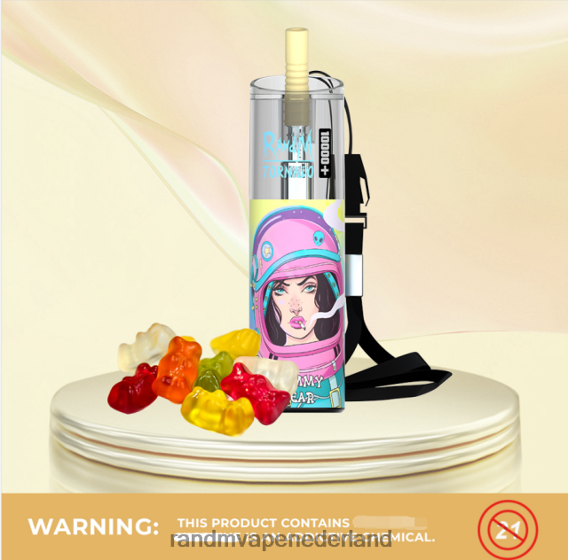 RandM Vape Nederland Kopen - RandM Tornado 10000 plus luchtstroomregeling vape-apparaat 1 st V8J40874 gummybeer