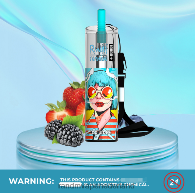 RandM Vape Nederland Kopen - RandM Tornado 10000 plus luchtstroomregeling vape-apparaat 1 st V8J40884 dr blauw