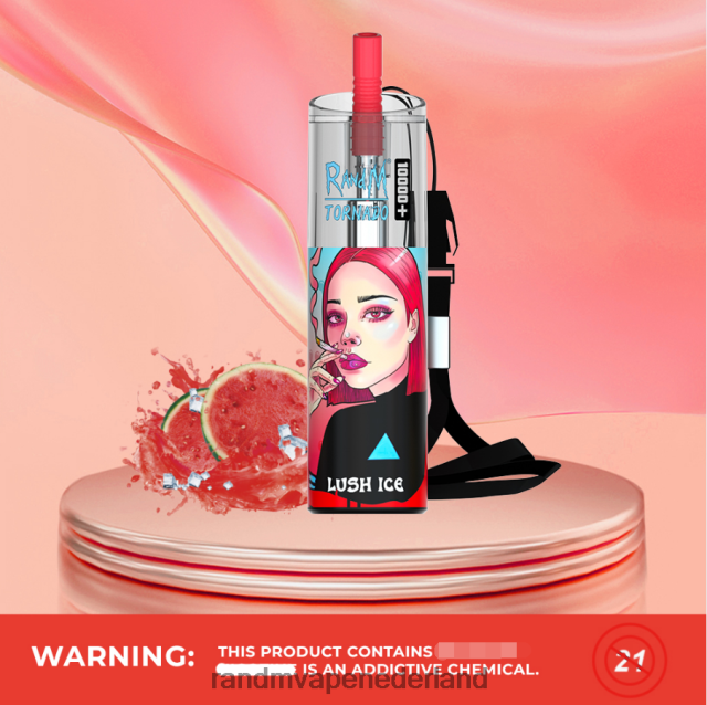 RandM Vape Netherlands - RandM Tornado 10000 plus luchtstroomregeling vape-apparaat 1 st V8J40873 weelderig ijs
