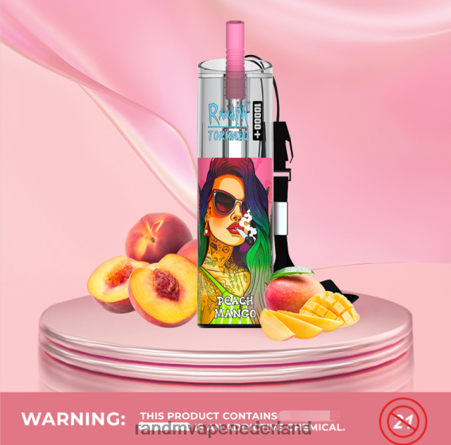 Tornado Vape Kopen Nederland - RandM Tornado 10000 plus luchtstroomregeling vape-apparaat 1 st V8J40885 perzik-mango