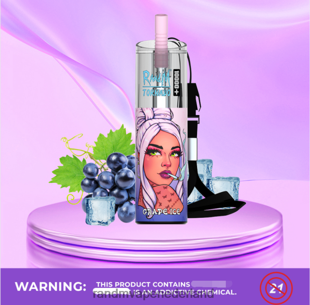 Tornado Vape Smaken - RandM Tornado 10000 plus luchtstroomregeling vape-apparaat 1 st V8J40876 druiven ijs