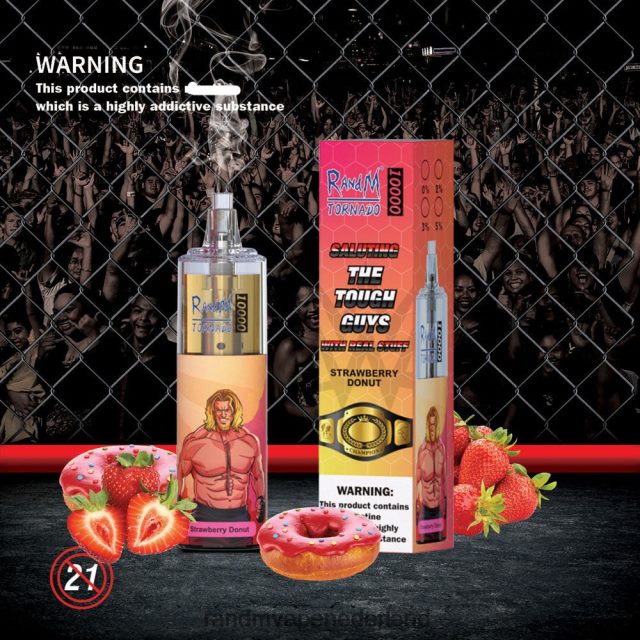 RandM Tornado Vape Nederland - RandM Tornado 10000 luchtstroomregeling vape-apparaat 1 st V8J408107 aardbei donut