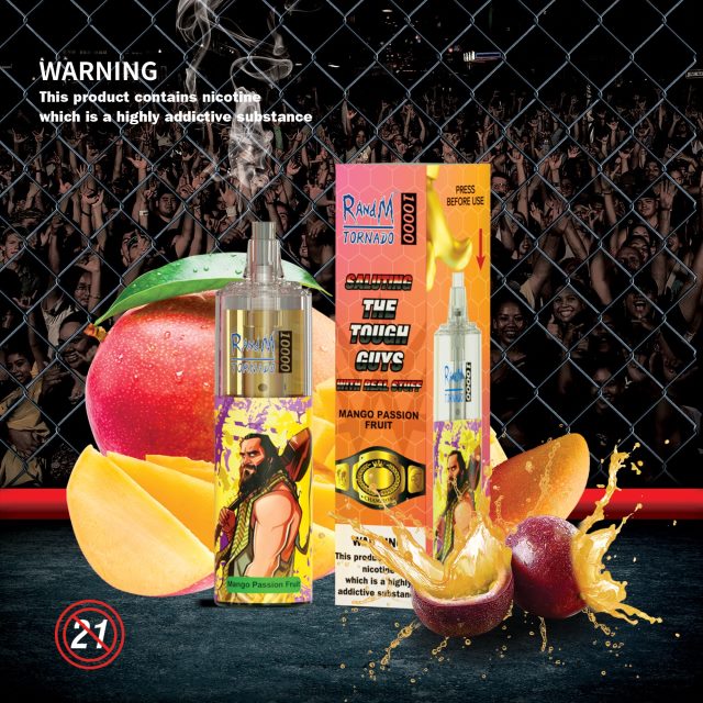 RandM Tornado Vape Nederland - RandM Tornado 10000 luchtstroomregeling vape-apparaat 1 st V8J408117 mango-passievrucht