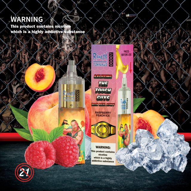 RandM Vape Amsterdam - RandM Tornado 10000 luchtstroomregeling vape-apparaat 1 st V8J408119 frambozen-perzik-ijs