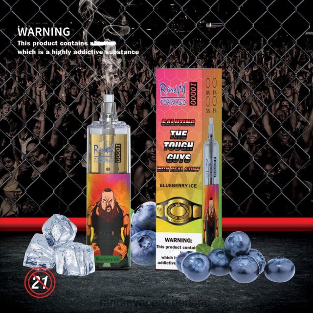 RandM Vape Nederland Kopen - RandM Tornado 10000 luchtstroomregeling vape-apparaat 1 st V8J408104 bosbessen ijs