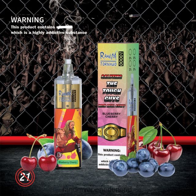 RandM Vape Netherlands - RandM Tornado 10000 luchtstroomregeling vape-apparaat 1 st V8J408103 bosbessen kers