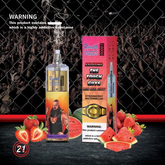 Tornado Vape Amsterdam - RandM Tornado 10000 luchtstroomregeling vape-apparaat 1 st V8J408108 aardbei watermeloen